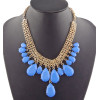 New Arrival Gold Plated Alloy Colorful Resin Drip Pendant Necklace N-1325