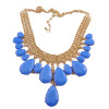 New Arrival Gold Plated Alloy Colorful Resin Drip Pendant Necklace N-1325