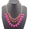 Charming Gold Plated Alloy Colorful Resin Drop Choker Necklace 6 colors N-0538