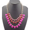 Charming Gold Plated Alloy Colorful Resin Drop Choker Necklace 6 colors N-0538