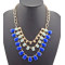 Charming Gold Plated Alloy Colorful Resin Drop Choker Necklace 6 colors N-0538