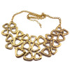 Vintage Gold Alloy  Hollow Out Flower Choker Necklace N-1774