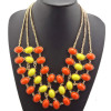 Vintage Style  gold plated metal Multilayer ellipse gem Choker Charms Necklace N-0514