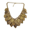 Vintage Style Gold Plated Alloy Multilayer Leaves Tassel Choker Necklace