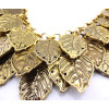 Vintage Style Gold Plated Alloy Multilayer Leaves Tassel Choker Necklace