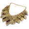 Vintage Style Gold Plated Alloy Multilayer Leaves Tassel Choker Necklace
