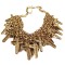 New Fashion European Vintage Gold Metal Cross Pendant Choker Necklace N-1805