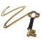 New Arrival Punk Gold Plated Metal Rhinestone Key Pendant Necklace N-4778