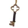 New Arrival Punk Gold Plated Metal Rhinestone Key Pendant Necklace N-4778
