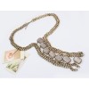 Retro Western Style bronze Metal crystal fashion Sweater Chain necklace N-1264