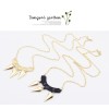 New Arrival Punk Gold/Black Metal Rivet Pendant Necklace N-4515
