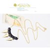 New Arrival Punk Gold/Black Metal Rivet Pendant Necklace N-4515