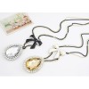 double chain bowknot big crystal drop fashion sweater chain necklace N-2277