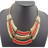 vintage style gold metal multilayer spot beads choker necklace N-1755