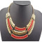 vintage style gold metal multilayer spot beads choker necklace N-1755