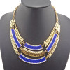 vintage style gold metal multilayer spot beads choker necklace N-1755