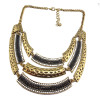 vintage style gold metal multilayer spot beads choker necklace N-1755