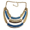 vintage style gold metal multilayer spot beads choker necklace N-1755