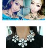 New European Style black ribbon Chain drop crystal flower Choker Necklace N-2258  N-2257