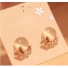 New Arrival Charming Korea Style Gold Plated Metal Gem Resin Butterfly Ear Stud E-1502