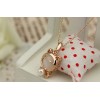 New charming gold plated opal Cat's Eye pearl bowknot cat ring earring necklace set