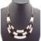 New Fashion gold plated Metal  black white enamel crescent choker NecklacE N-2090