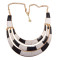 New Fashion gold plated Metal  black white enamel crescent choker NecklacE N-2090