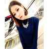 New European Fashion Black White Enamel Square Choker Necklace N-4553