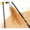 New European leopard print thread Tassel Rhinestone owl Pendant Necklace N-2513