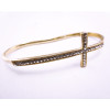 New European Punk Vintage Style Gold/Silver Plated Alloy Rhinestone Crosses Palm Anello Bangle B-0162