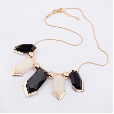 European Style Gold Plated Alloy Resin Geometry Choker Necklace  N-4505