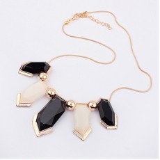 European Style Gold Plated Alloy Resin Geometry Choker Necklace  N-4505