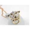 New European Vintage Style Gold/Vintage Gold Rhinestone Lion Pendant Necklace N-3258
