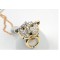 New European Vintage Style Gold/Vintage Gold Rhinestone Lion Pendant Necklace N-3258