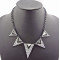 European Style Ladies Yellow/Gun Black/Silver Rhinestone Triangle Charms Necklace N-4761