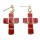 New European Punk Style Enamel Cross Dangling Ear Stund Earring E-0282