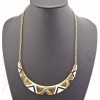 European Punk Vintage Style  Crescent Enamel Triangle Choker Necklace N-2088