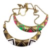 European Punk Vintage Style  Crescent Enamel Triangle Choker Necklace N-2088
