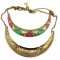 European Punk Vintage Style  Crescent Enamel Triangle Choker Necklace N-2088