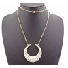 European Punk Enamel Crescent Pendant Long Chain Necklace N-4758