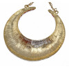 European Punk Enamel Crescent Pendant Long Chain Necklace N-4758