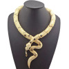 New European Style Gold/Sbronze/ Vintage Silver Flower Rhienstone Snake Choker Necklace N-4002
