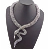 New European Style Gold/Sbronze/ Vintage Silver Flower Rhienstone Snake Choker Necklace N-4002