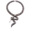 New European Style Gold/Sbronze/ Vintage Silver Flower Rhienstone Snake Choker Necklace N-4002