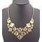 European Vintage Style Gold Metal Charming Crystal Square Choker Necklace N-0537