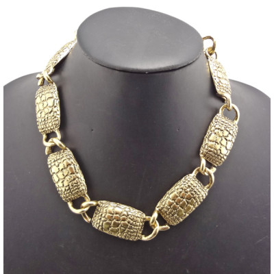 New Punk Vintage Style Bronze Alloy Link Geometry Choker Necklace N-1839