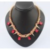 Western Punk Style gold plated Chain crystal rivets Necklace N-0264