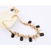 Western Punk Style gold plated Chain crystal rivets Necklace N-0264