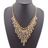 N-1270 New Fashion gold/gun black/silver metal clear crystal tassels choker handmade necklace tassels choker handmade necklace N-1270