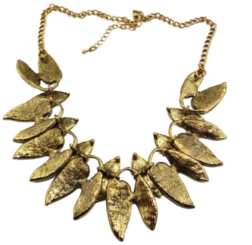 New Arrival European Style Vintage Style Gold Leaf Choker Necklace N-1845